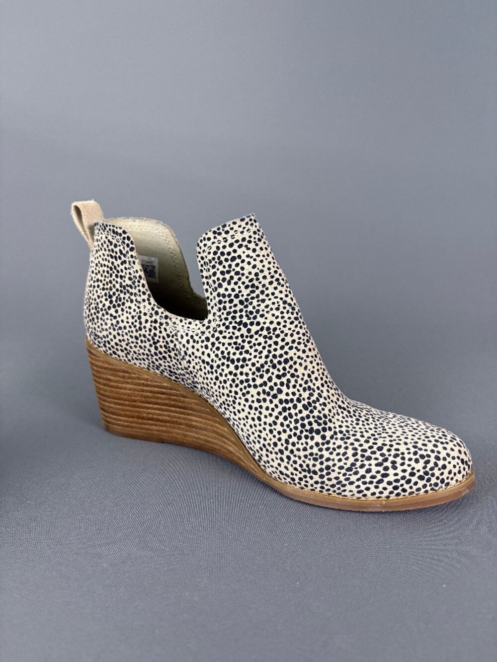 TOMS Kallie Macadamia Mini Cheetah Suede Wedge Booties Size 9 - Picture 2 of 9
